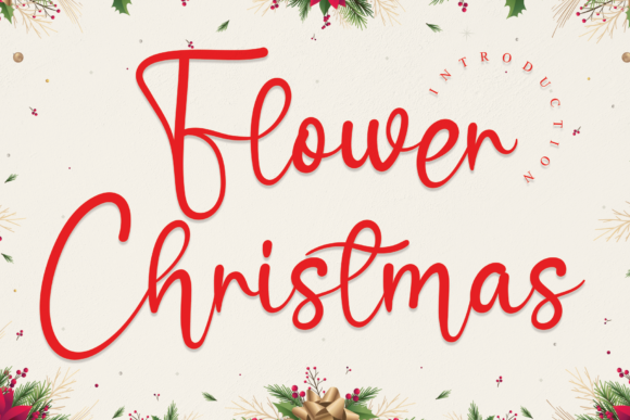 Flower Christmas Font for Holiday Web Design